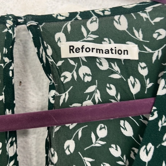 Reformation Green Floral Midi Dress - Picture 5 of 9